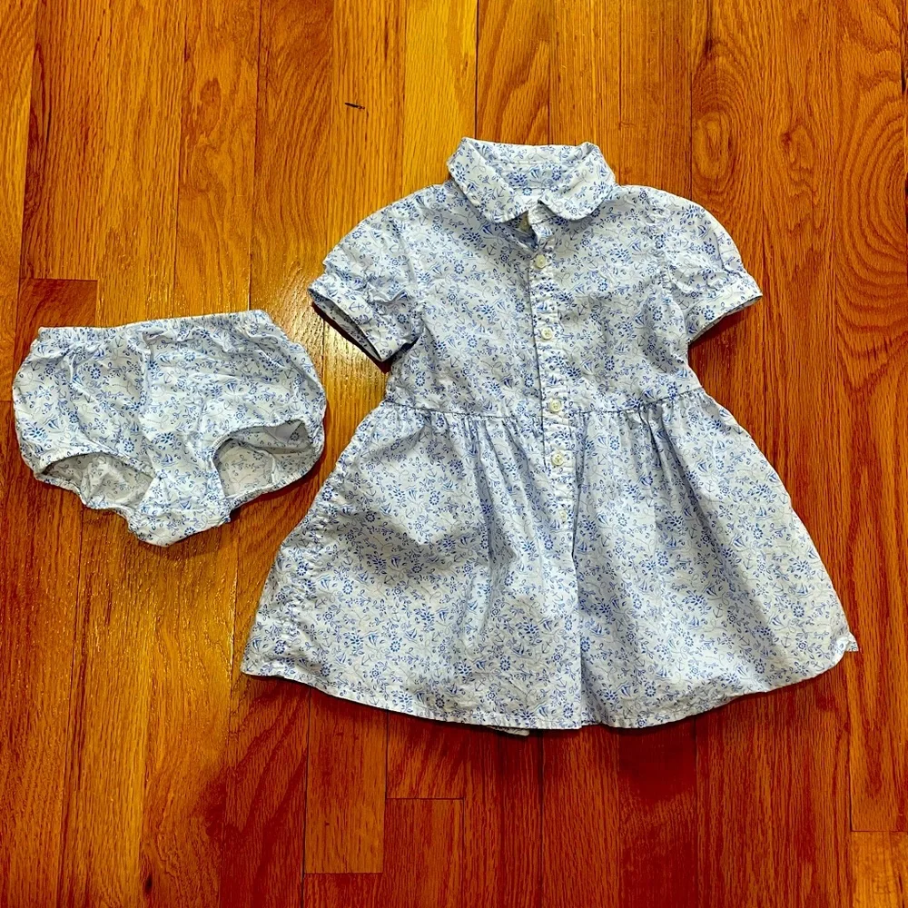 Baby girl Ralph Lauren floral dress with diaper cover
